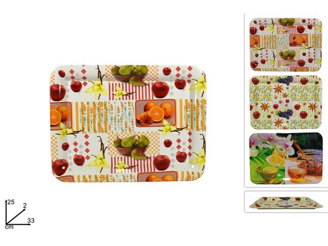 VASSOIO RETTANG.FANTASIA CM.33X25   ASSORTITI HX-3425B/-T