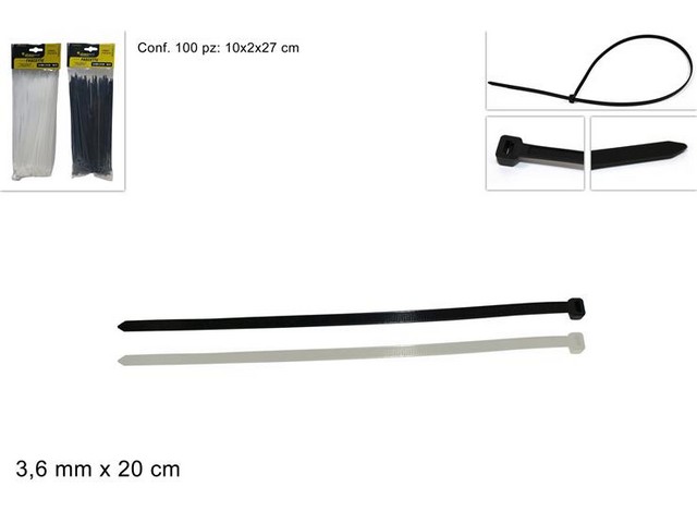 FASCETTE 3.6MM*20CM 100PZ 2 COL. 2023121