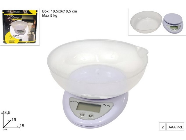 BILANCIA DIGITALE CON COPPETTA MAX 5