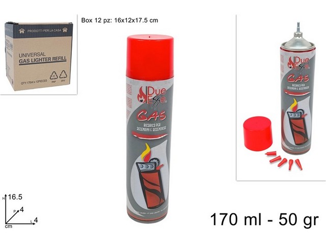 BOMBOLETTA GAS 170ML 50GR PER ACCENDINI BDP-50-A