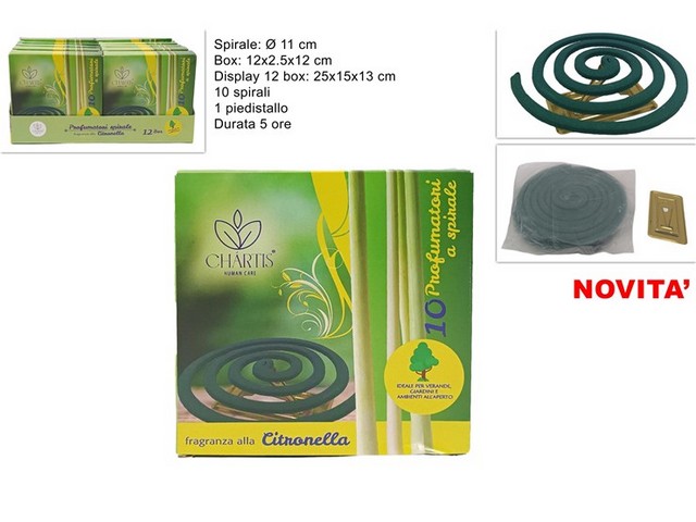 SPIRALE ZAMPIRONE PROFUMO CITRONELLA VERDE