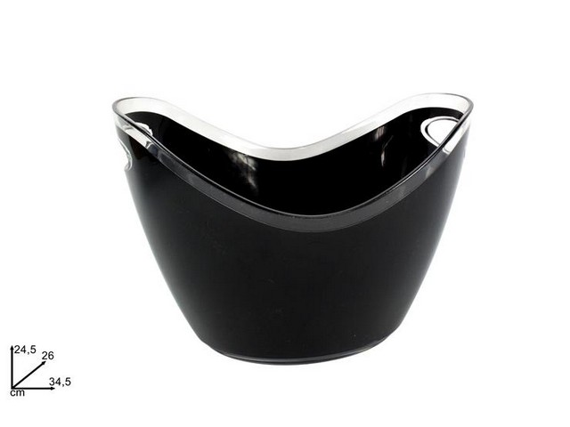 SECCHIELLO PORTAGHIACCIO OVALE 35x26x24 NERO