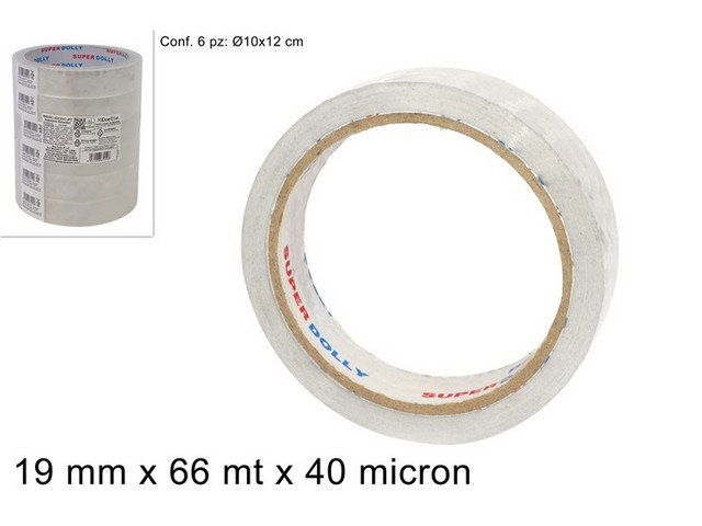NASTRO TRASPARENTE 19MMX66MT 40mic.