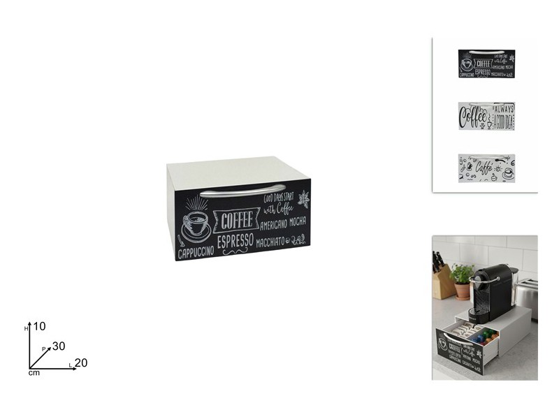 PORTA CIALDE CM.30X20X10 DECOROCAFFEE 3ASS