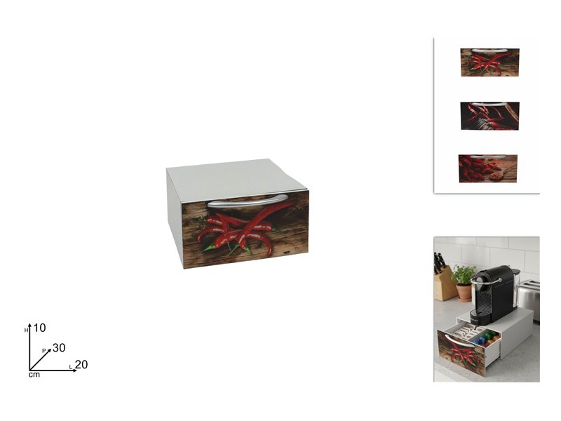 PORTA CIALDE CM.30X20X10 DECOROPEPERONCINI 3ASS