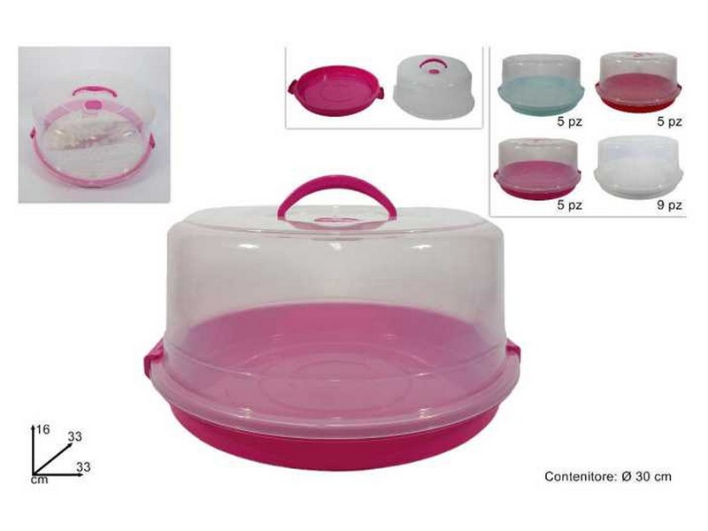 CONTENITORE PORTATORTA Ø 30CM 4COL ART