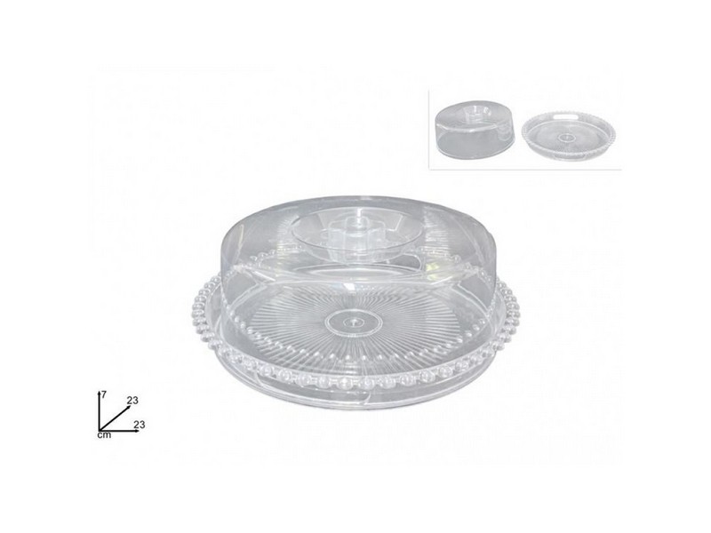 VASSOIO 23 CM CON COPERCHIO IN PLASTICA