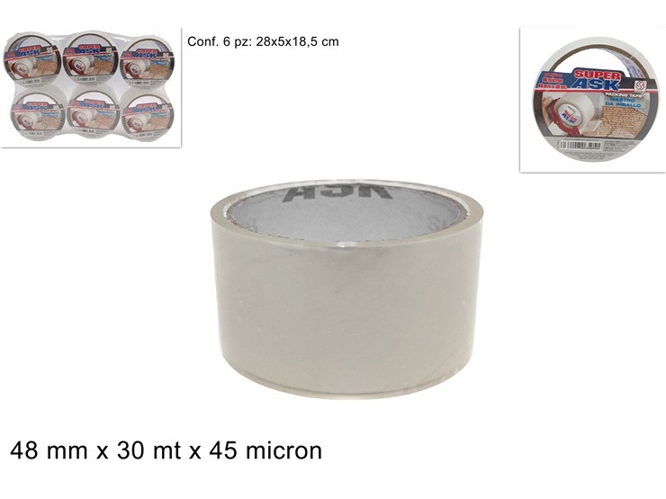 NASTRO ADESIVO TRASPARENTE 48mmX30mX45mic
