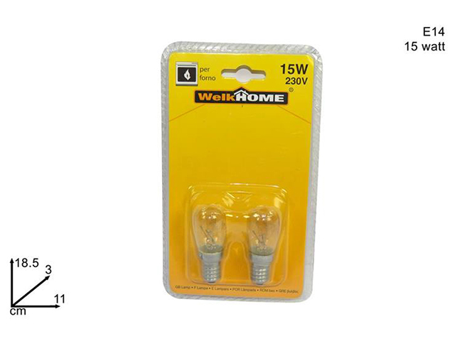 LAMPADINE 2PZ FORNO T22 E14 15W