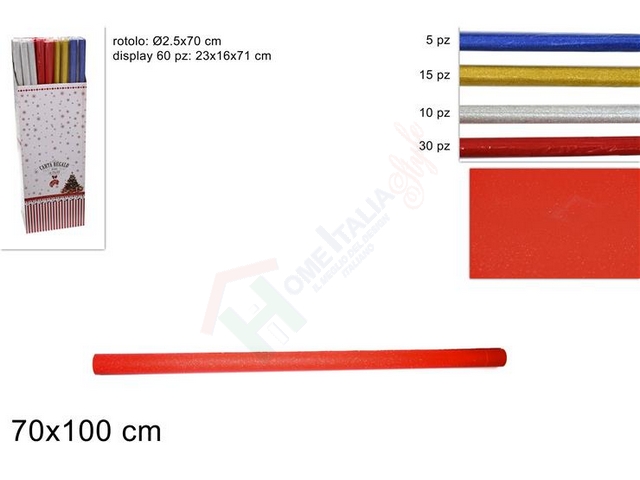 ROTOLO CARTA REGALO 70X100 GLITTERAT