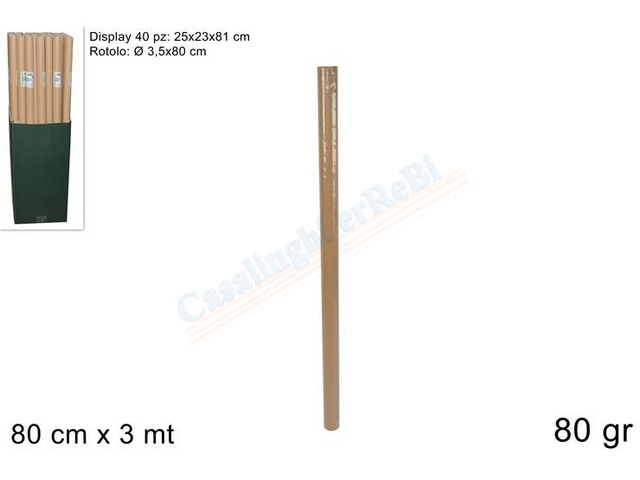 ROTOLO CARTA AVANA 80CM*3MT 80GR&cce