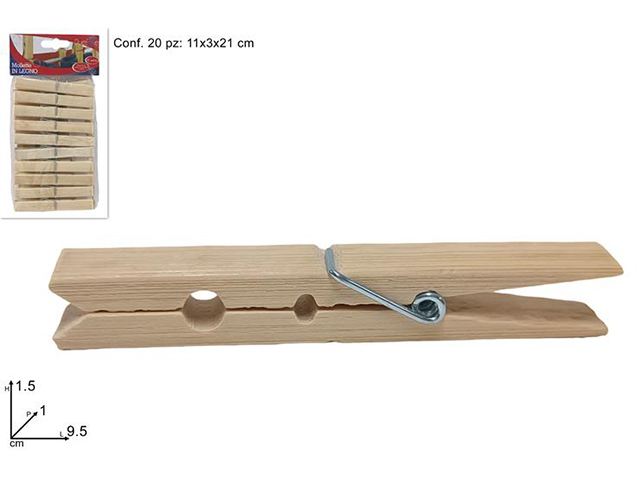 MOLLETTE BUCATO LEGNO 20 PZ HW1028