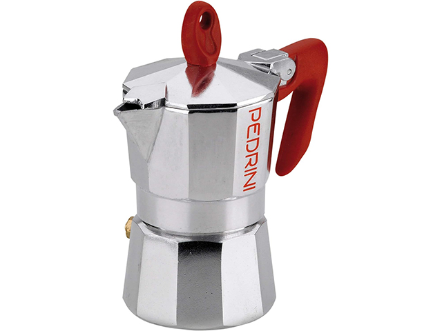 CAFFETTIERA 2 TZ 9082-0 BRILLANTATA MANICO ROSSO CON FASCIA