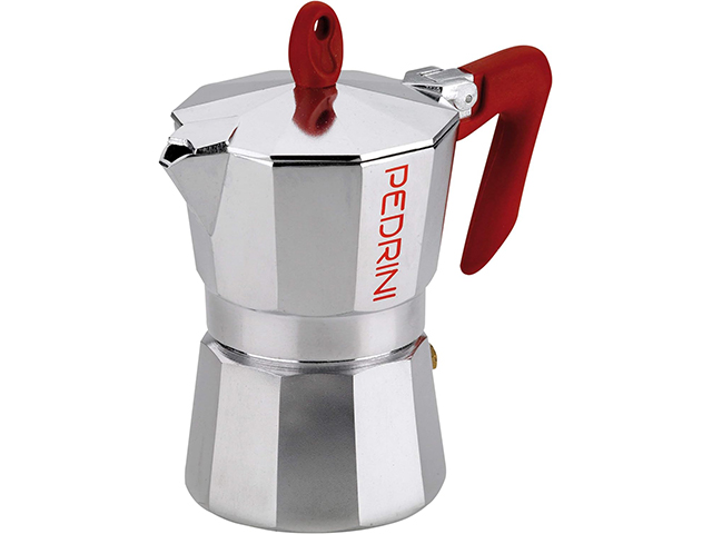 CAFFETTIERA 3 TZ 9083-0 BRILLANTATA MANICO ROSSO CON FASCIA