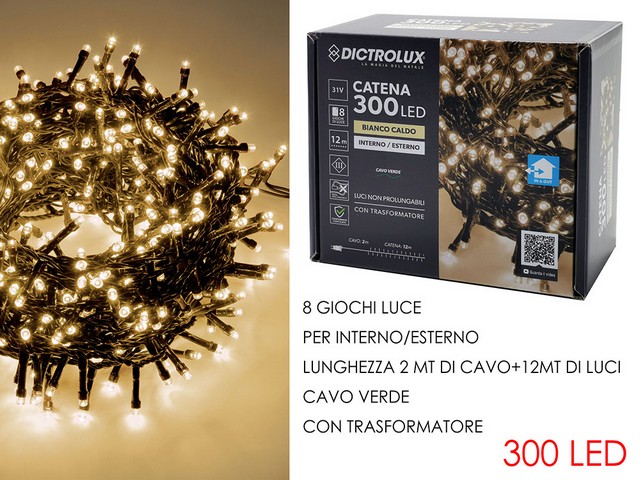 300 LUCI LED BIANCO CALDO X EST.    449957P