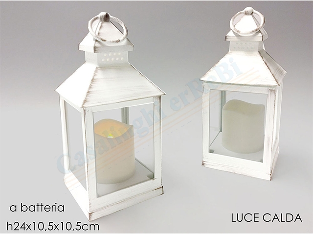 LANTERNA BIANCO B/O 24CM C/LED 6