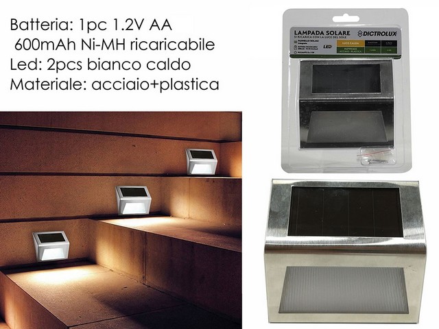 LAMPADA SOLARE DA MURO CROMATA 565941 DICTROLUX