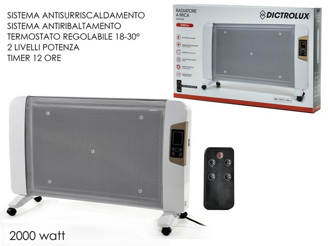 RADIATORE A MICA DIGITALE C/TELEC. 2000W 879914A