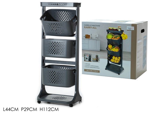 CARRELLO C/RUO. KARRY-ALL 44X29XH112 ANT. 603548
