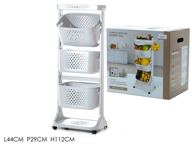 CARRELLO C/RUO. KARRY-ALL 44X29XH112 BIA. 603549