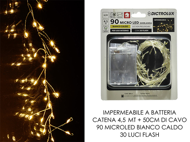 GHIRLANDA B.CALDO B/O C/90 LED E 30 FL405826