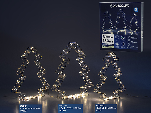 SET 3 ALBERI B/O C/150 LED796289