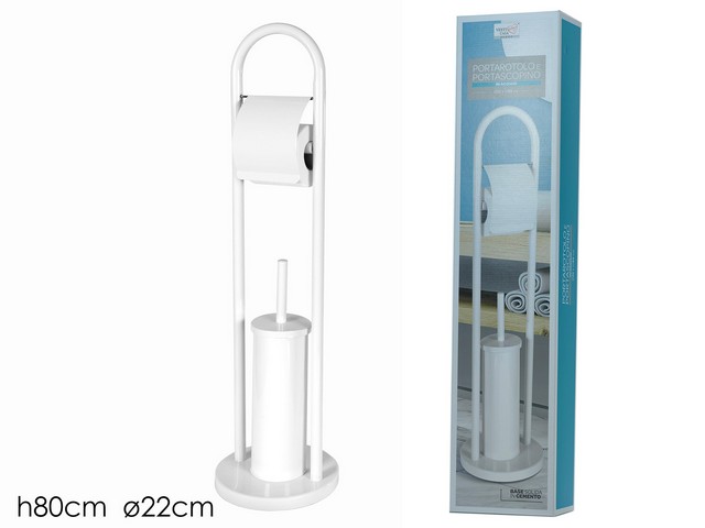 SET PORTAROTOLO + SCOPINO BIANCO 726072