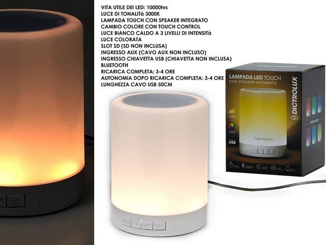LAMPADA C/SPEAKER BLUETHOOT TOUCH   RICAR. 802400 DICTROLUX