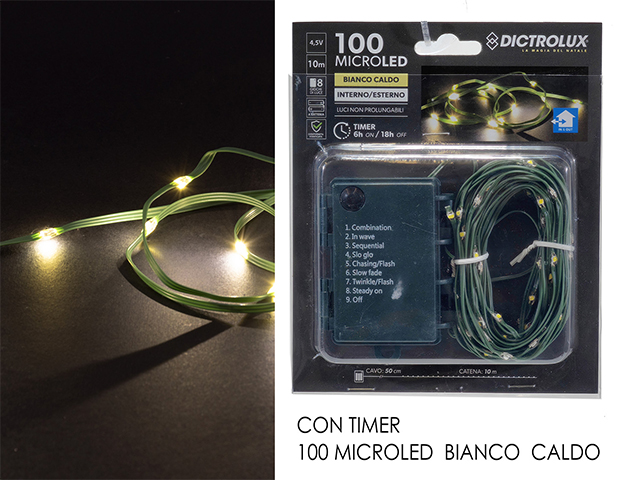 CATENA VERDE B/O TIMER C/100 M.LED  B.CA 405765