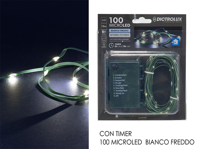 CATENA VERDE B/O TIMER C/100 M.LED B.FR 405766