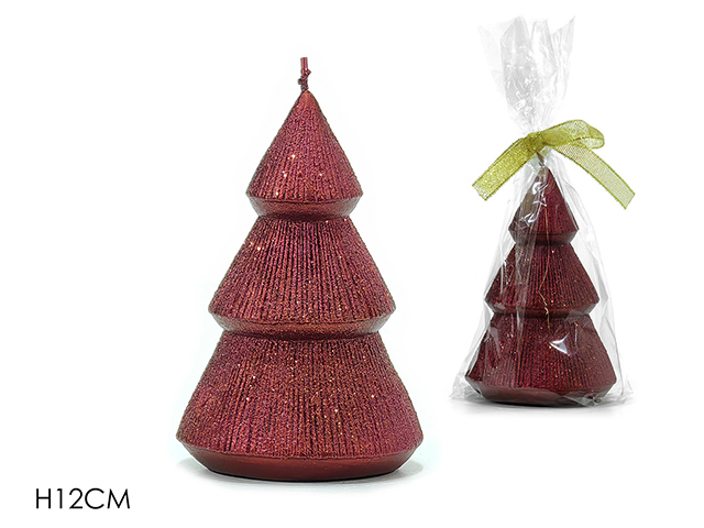 CANDELA ALBERO ROSSO H12CM 433255