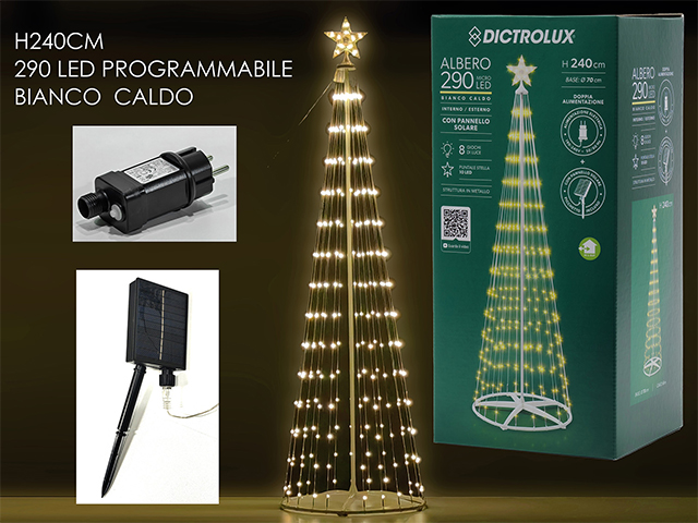 ALBERO SOLARE M2.4 C/290 LED PROG.B.CALD 450105