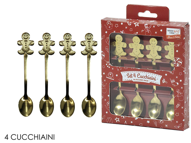 SET 4 CUCCHIAINI NATALIZI ORO 576707