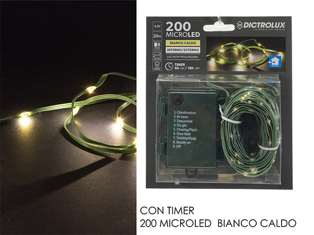 CATENA VERDE B/O TIMER C/200M.LED 405770