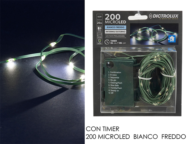 CATENA VERDE B/O TIMER C/200M.LED 405771