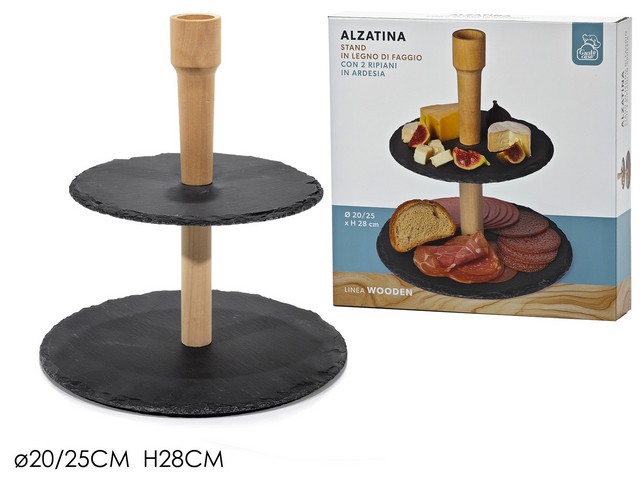 ALZATINA 2 RIPIANI ARDESIA Ø20/25XH28CM 635710