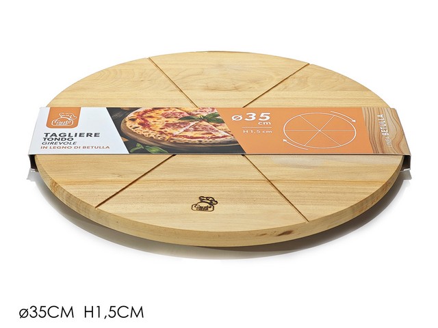 TAGLIERE TONDO LEGNO GIREVOLE 35CM  689301