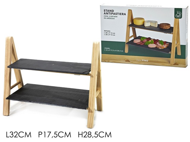 STAND LEGNO C/2RIP.ARDESIA 32X17.5XH28.5 635709