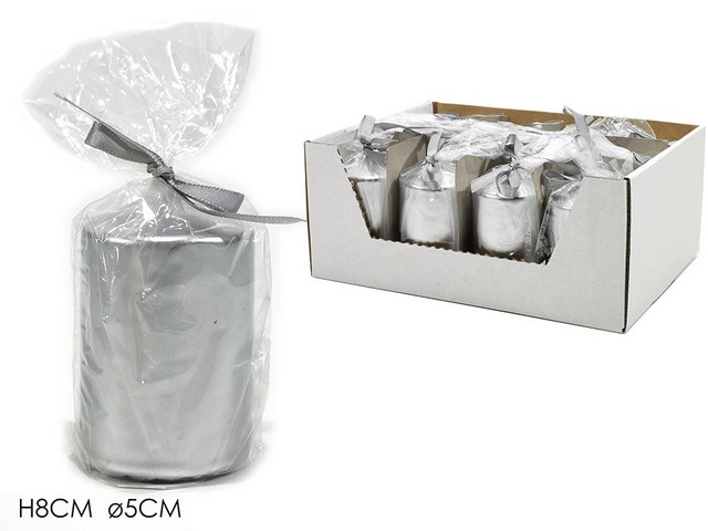 CANDELA CILINDRO SILVER D.5XH8CM 630461