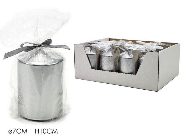 CANDELA CILINDRO SILVER D.7XH10CM 630465
