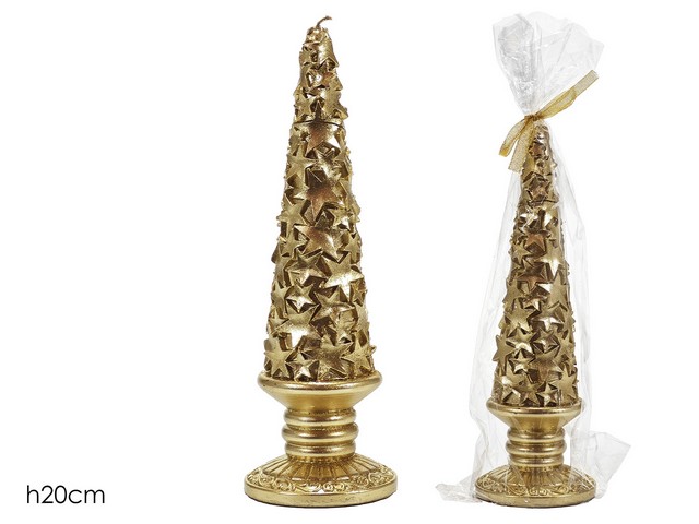CANDELA ALBERO NAT. H20CM ORO 433386
