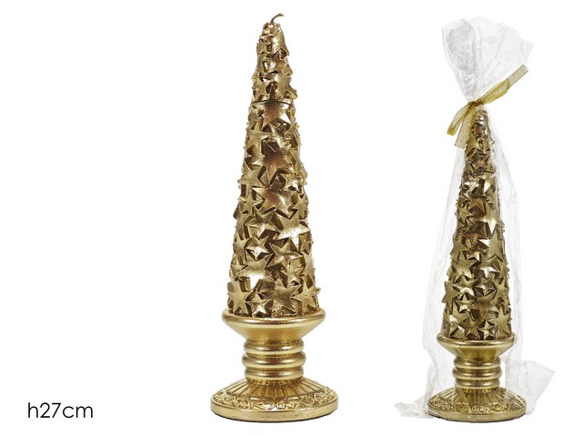 CANDELA ALBERO NAT. H27CM ORO 433387
