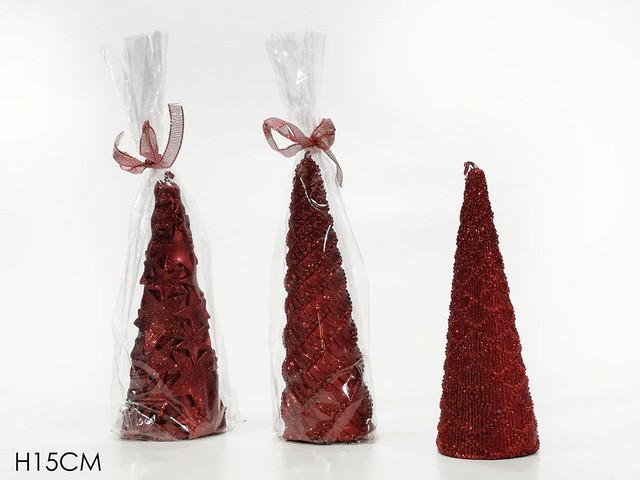 CANDELA ALBERO H15CM ROSSA 3ASS. 433459