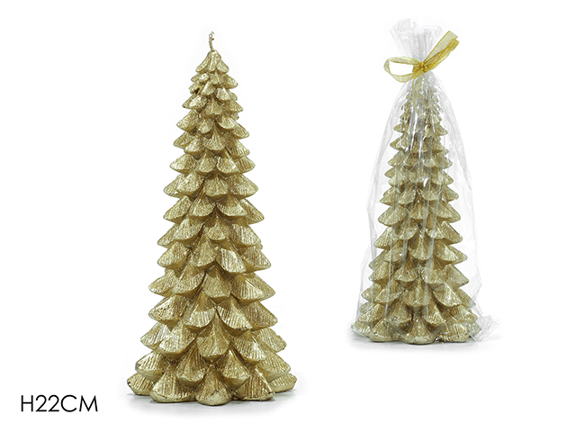 CANDELA ALBERO ORO GLITT. H22CM433243