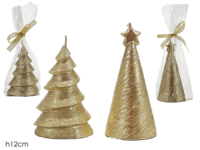 CANDELA ALBERO NAT. H12/13CM ORO 2ASS 433374