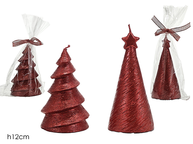 CANDELA ALBERO NAT. H12/13CM ROSSO 2ASS 433376