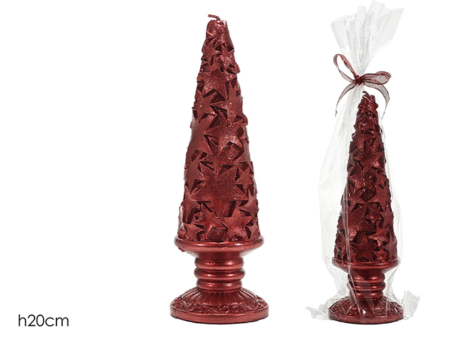 CANDELA ALBERO NAT. H20CM ROSSO433388