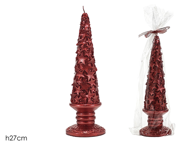CANDELA ALBERO NAT. H27CM ROSSO433389