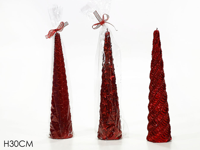 CANDELA ALBERO H30CM ROSSA 3ASS. 433461