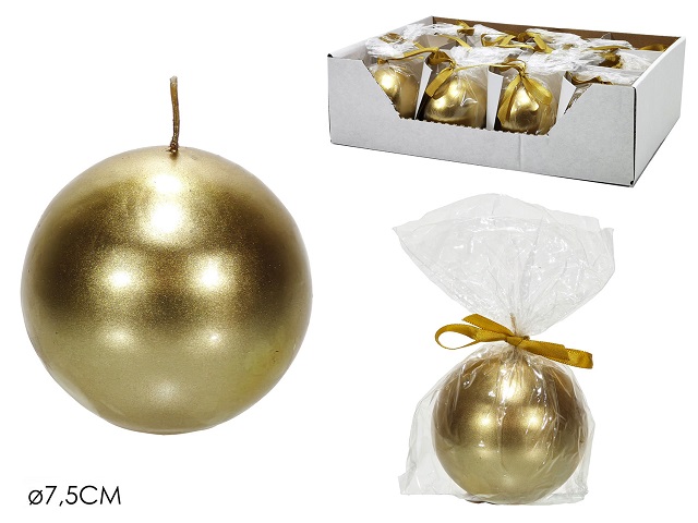CANDELA PALLA Ø7.5CM ORO 630432